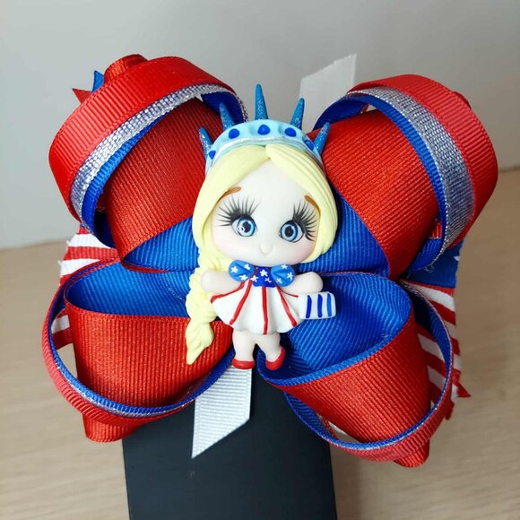 Little Miss Liberty Bow – Handmade 4th of July Hair Accessory - Picture 1 of 3
